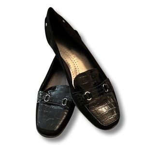KAREN Scott | Blk Snake & Faux Suede Loafers